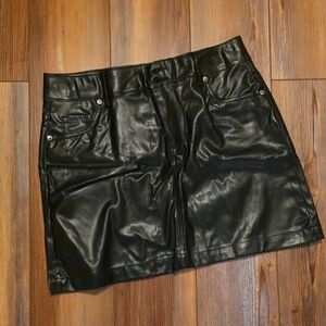 Stylish Black Faux Leather Skirt for Kids